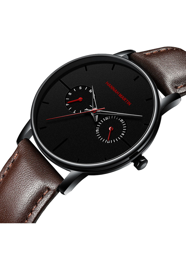 Hannah Martin Nocturnal Leather Men Watch