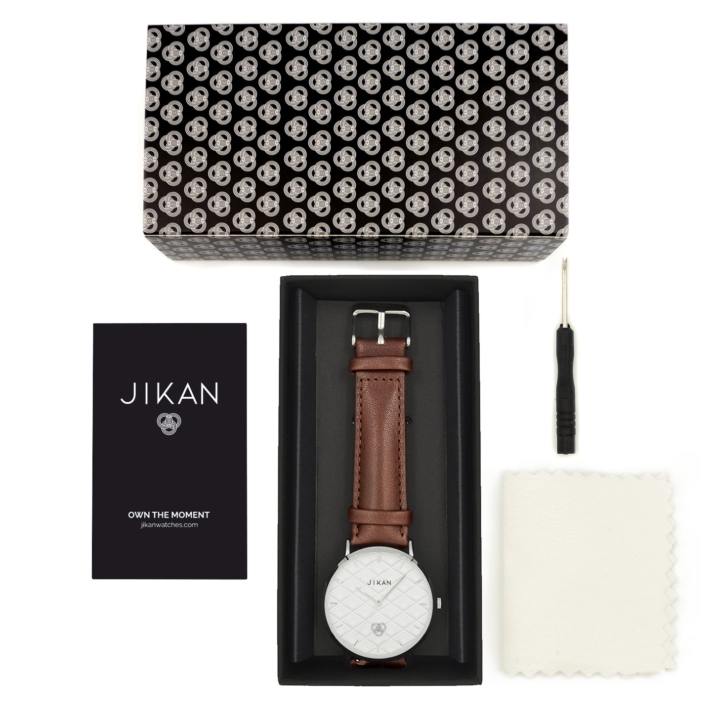 Jikan Sashiko Square White Brown 38