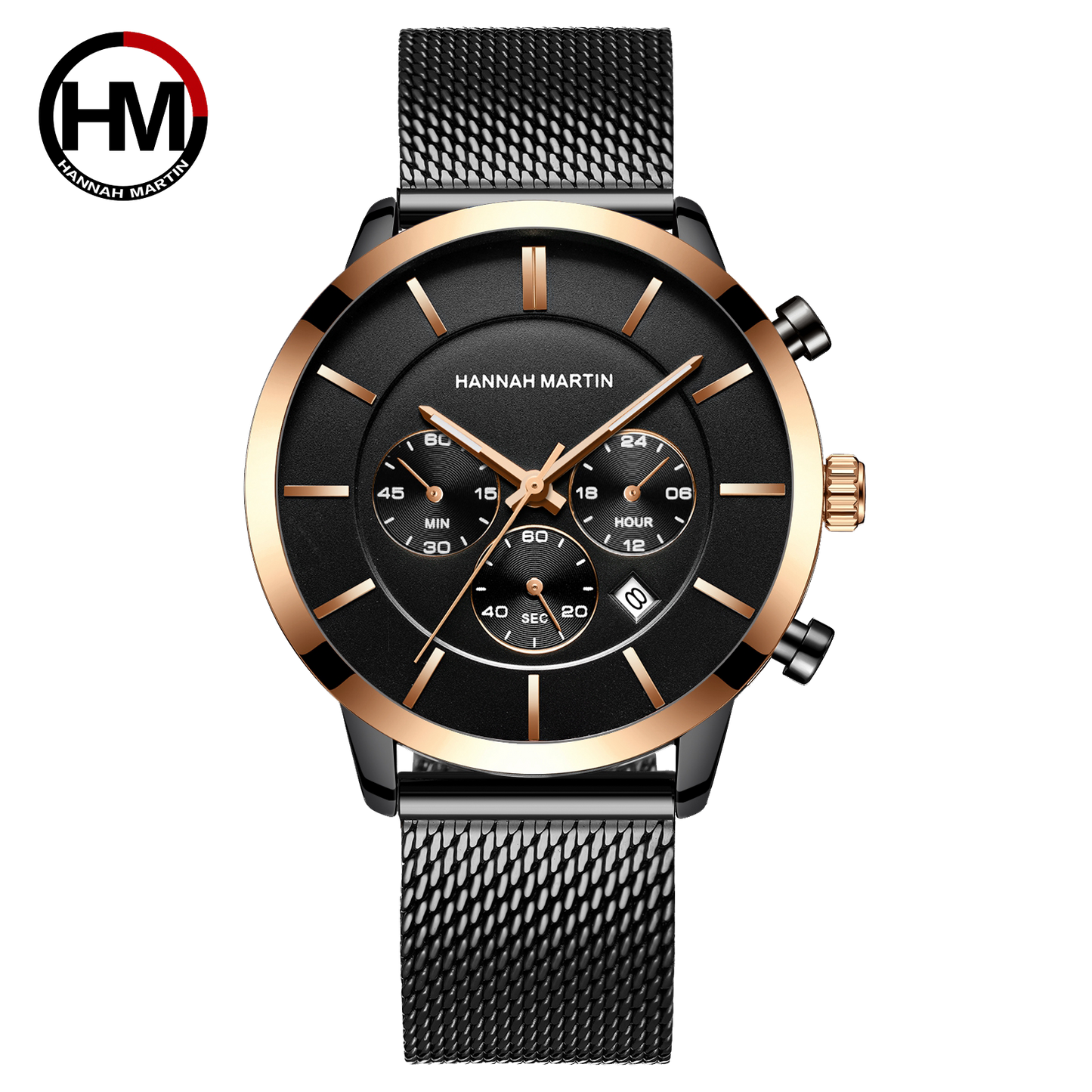 Hannah Martin Retour-II Men Chronograph Watch - Rose Black