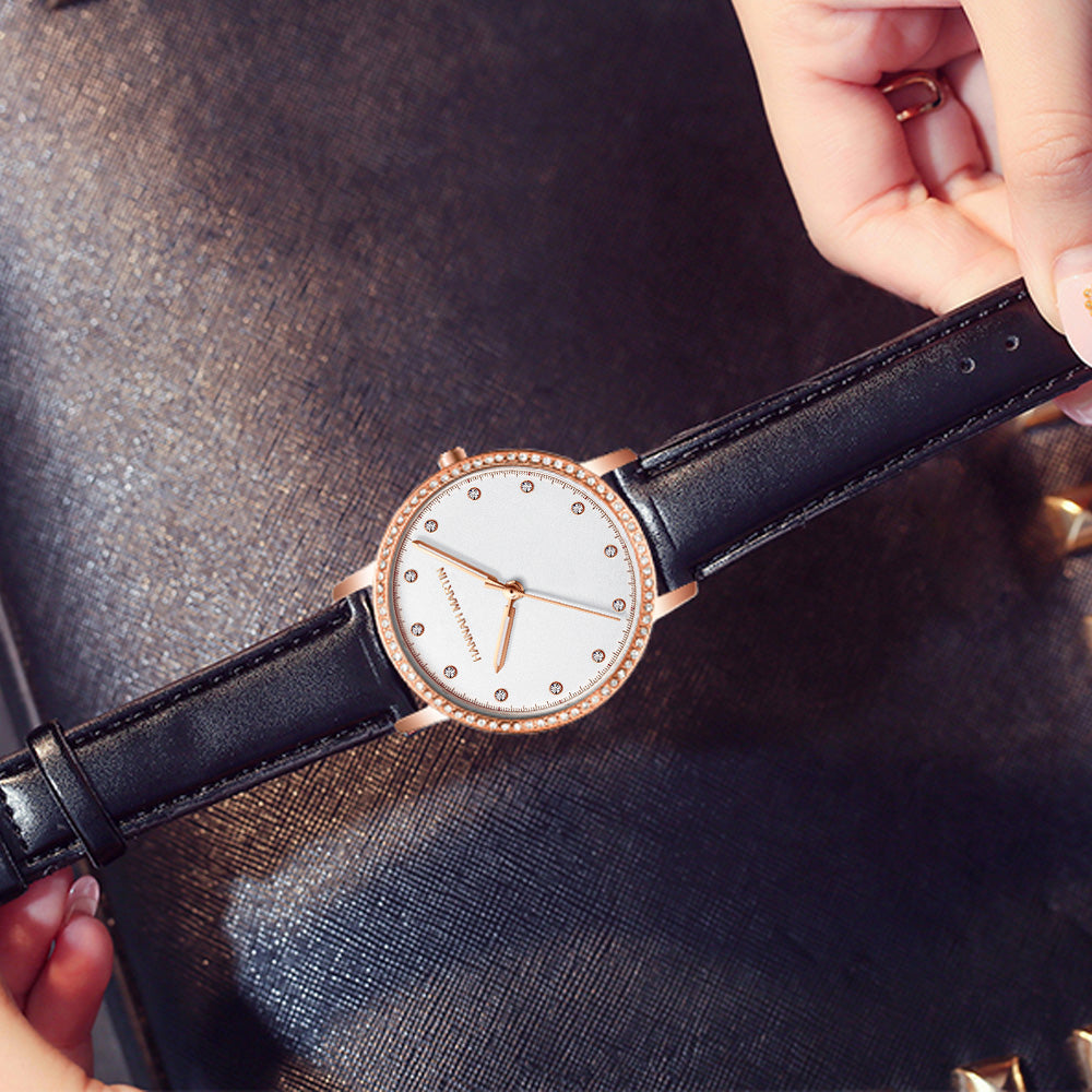 Hannah Martin Fiori Cristal Women Leather Quartz Watch
