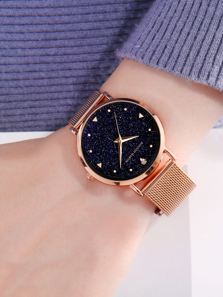 Hannah Martin Galaxious Women Stainless Quartz Watch - Rose Gold