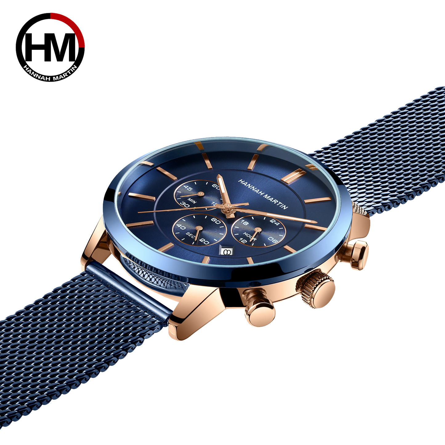 Hannah Martin Retour-II Men Chronograph Watch - Rose Blue