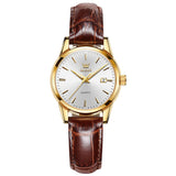 Olevs Classic Leather White and Brown