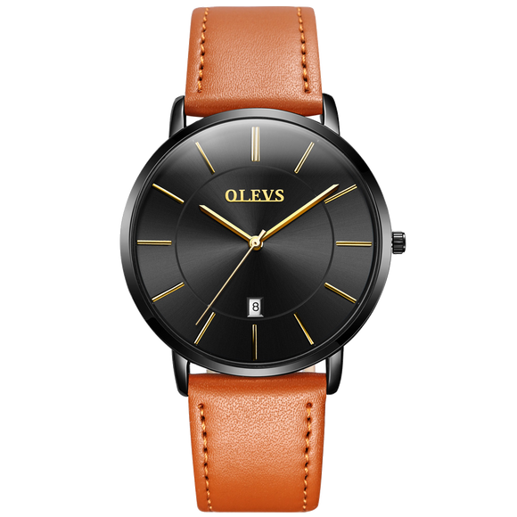 Olevs Ultra Light 40 - BC-Black with Brown Strap