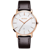 Olevs Ultra Light 33 - GC-White with Brown Strap
