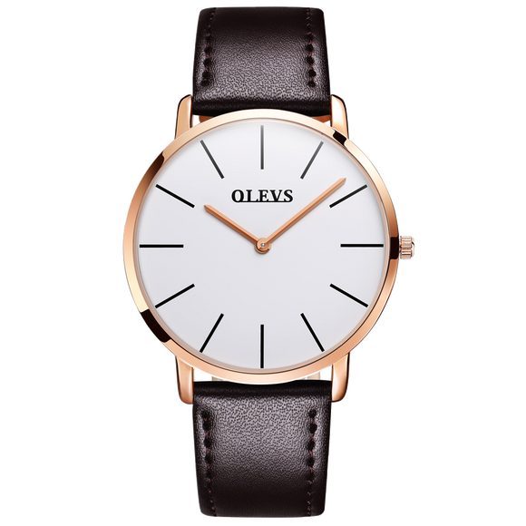 Olevs Classic The 40 White and Dark Brown