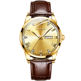 Olevs Classic Crystal Roman Marker Gold and Brown