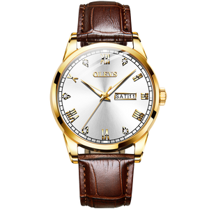 Olevs Classic Crystal Roman Marker 39 White and Brown