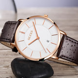 Olevs Ultra Light 40 - GC-White with Dark Brown Strap