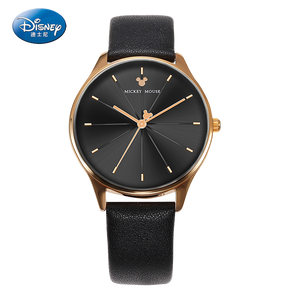 Disney Gold Mickey Character Dial Women Watch - Black