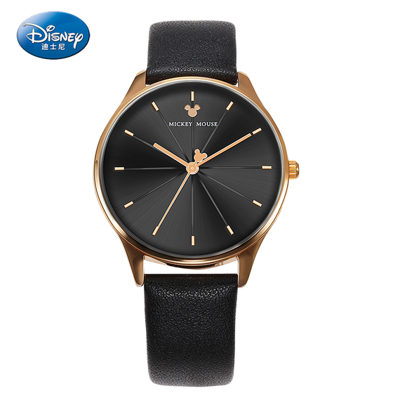 Disney Gold Mickey Character Dial Women Watch - Black