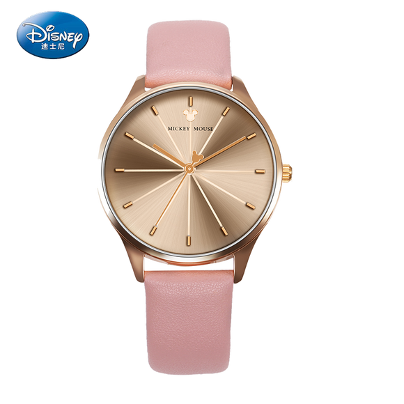 Disney Gold Mickey Character Dial Women Watch - Pink