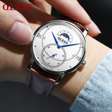 Olevs Tracker Men Leather Quartz Watch