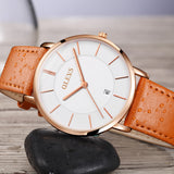 Olevs Ultra Light 40 - GC-White with Brown Strap