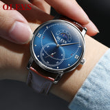 Olevs Tracker Men Leather Quartz Watch -