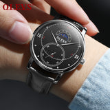Olevs Tracker Men Leather Quartz Watch