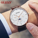 Olevs Astronaut Leather Quartz Watch - Brown