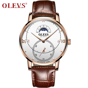 Olevs Tracker Men Leather Quartz Watch