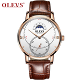 Olevs Tracker Men Leather Quartz Watch