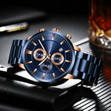 Hannah Martin Retour-I Men Chronograph Watch - Rose Blue