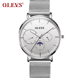 Olevs Astronaut Stainless Quartz Watch - Silver