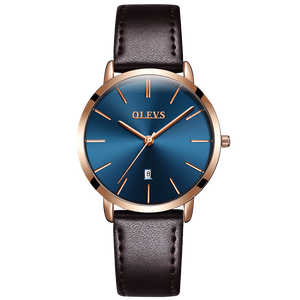 Olevs Ultra Light 33 - GC-Blue with Brown Strap