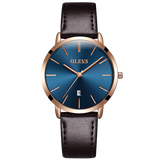 Olevs Ultra Light 33 - GC-Blue with Brown Strap