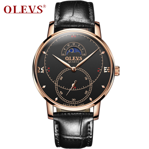Olevs Tracker Men Leather Quartz Watch