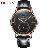 Olevs Tracker Men Leather Quartz Watch
