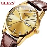 Olevs Classic Crystal Roman Marker Gold and Brown