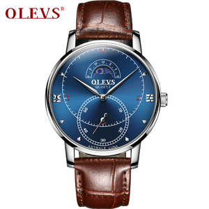 Olevs Tracker Men Leather Quartz Watch -