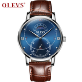 Olevs Tracker Men Leather Quartz Watch -