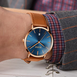 Olevs Ultra Light 40 - GC-Blue with Brown Strap