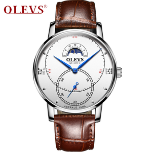 Olevs Tracker Men Leather Quartz Watch
