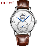 Olevs Tracker Men Leather Quartz Watch