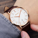 Olevs Ultra Light 40 - GC-White with Dark Brown Strap