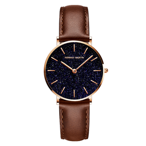 Hannah Martin Crystalline Women Leather Quartz Watch