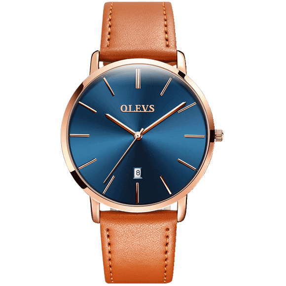 Olevs Ultra Light 40 - GC-Blue with Brown Strap