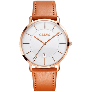 Olevs Ultra Light 40 - GC-White with Brown Strap