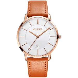 Olevs Ultra Light 40 - GC-White with Brown Strap