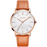 Olevs Ultra Light 40 - GC-White with Brown Strap